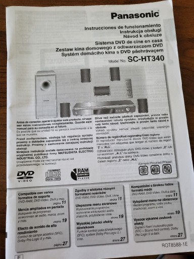 Zdjęcie oferty: Instrukcja obsługi zestawu DVD Panasonic SC-HT340