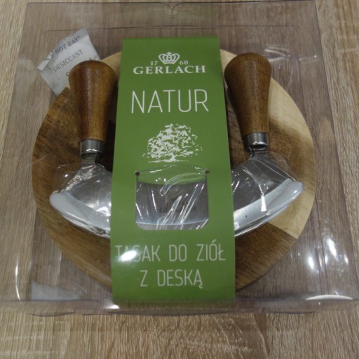 Zdjęcie oferty: Tasak do ziół Gerlach Natur NOWY, śr. deski 18 cm