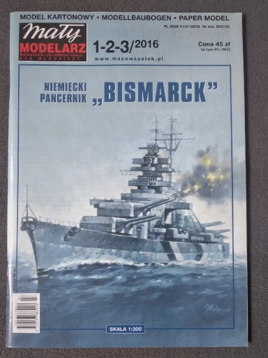 Zdjęcie oferty: Niemiecki Pancernik Bismarck Mały Modelarz 1:300