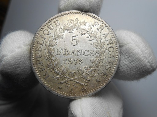 Zdjęcie oferty: Francja 5 Franków1875 piękna duża moneta , Ag.