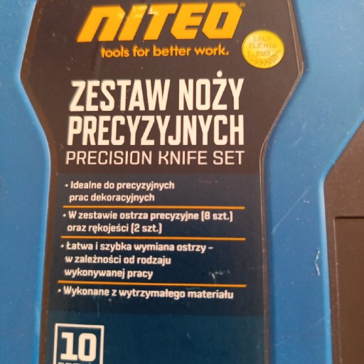 Zdjęcie oferty: Niteo zestaw noży precyzyjnych 10 elementów