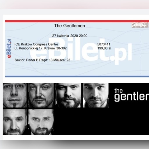 Zdjęcie oferty: Bilet na koncert "The Gentlemen" w ICE