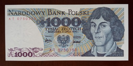 Zdjęcie oferty: 1000 zł złotych - 1975 r. seria AT - stan 1 UNC 