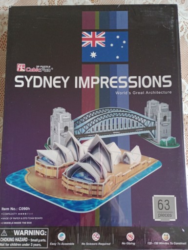 Zdjęcie oferty: NOWE puzzle 3d Sydney Impressions, 63 elementy