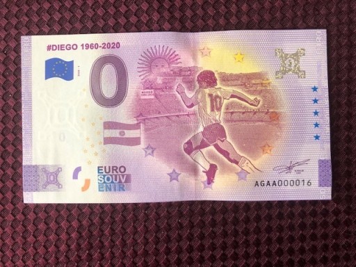 Zdjęcie oferty: # DIEGO MARADONA nr:16 !! pierwszy banknot 0 euro 