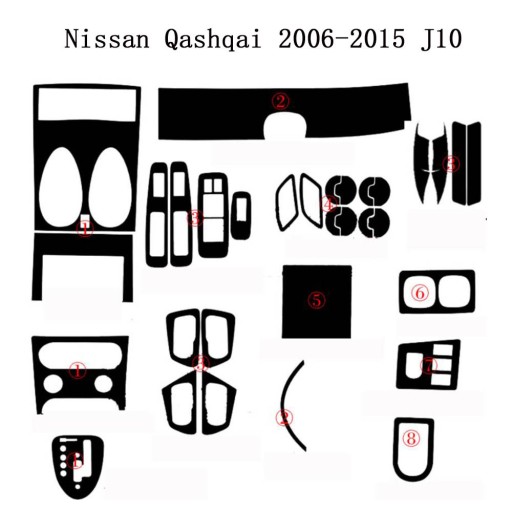 Zdjęcie oferty: Naklejki na plastiki do Nissana Qashqai I