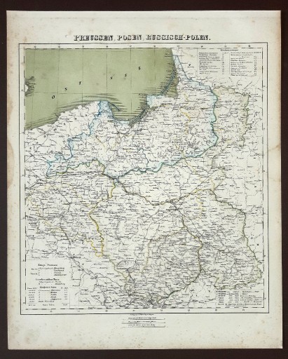 Zdjęcie oferty: Poznań Warszawa Gdańsk Lublin mapa ca. 1860