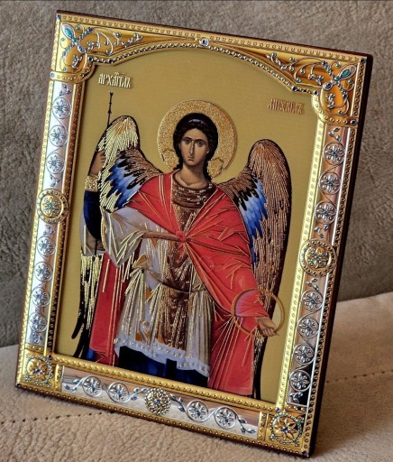 Zdjęcie oferty: Piękna Ikona Grecka grawerowana na szkle ARCHANIOŁ MICHAŁ Arcystrateg.