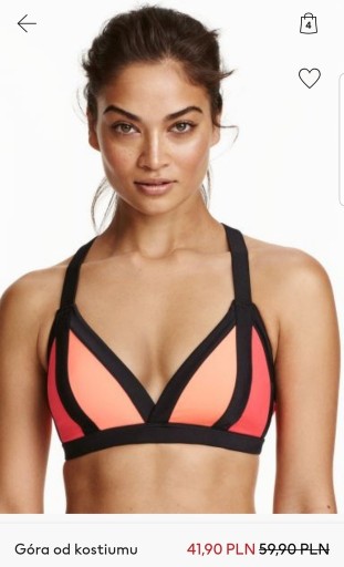 Zdjęcie oferty: H&m biustonosz pomarańczowy koralowy bikini xs