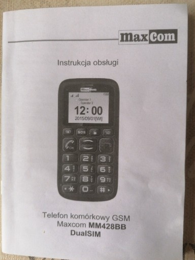 Zdjęcie oferty: Instrukcja obsługi telefonu MM428BB 