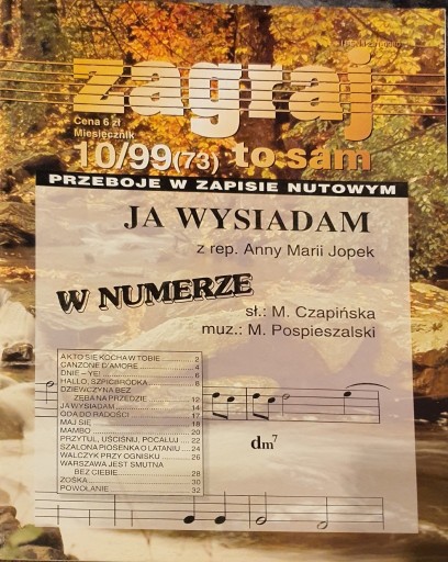 Zdjęcie oferty: Zagraj to sam 10/99 - nuty - miesięcznik 1999