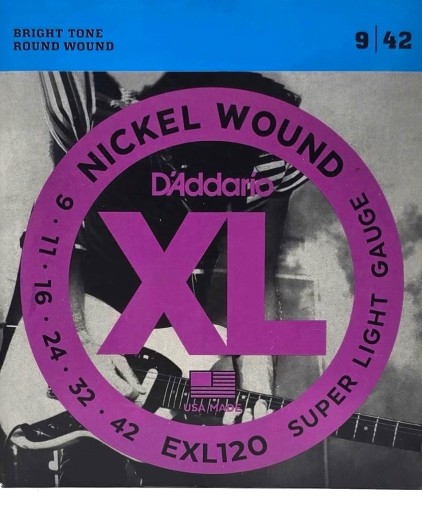 Zdjęcie oferty: DADDARIO STRUNY DO GITARY ELEKTRYCZNEJ 9-42 NICKEL WOUND EXL