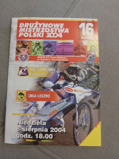 Zdjęcie oferty: Program Żużel Polonia Bydgoszcz - Unia Leszno 2004