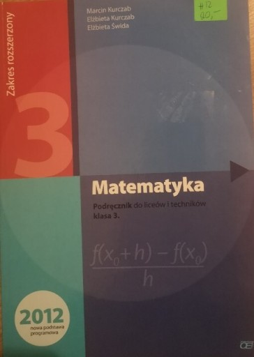 Zdjęcie oferty: Podręcznik do matematyki kurczab świda cz. 3
