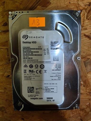 Zdjęcie oferty: DYSK TWARDY #18 SEAGATE ST500DM002 