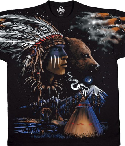 Zdjęcie oferty: Liquid Blue T-Shirt vintage indian bear 90s vtg