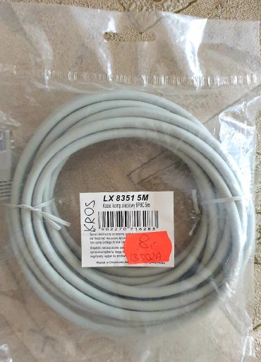 Zdjęcie oferty: Kabel komputerowy sieciowy 8P8C 5 metrów 