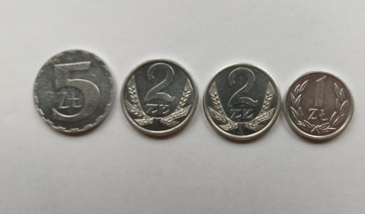 Zdjęcie oferty: Zestaw 4 monet 1,2,5 zł ALUMINIUM  PRL