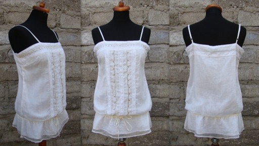 Zdjęcie oferty: Kremowa bluzka ozdobna wiktoriańska, romantyczna