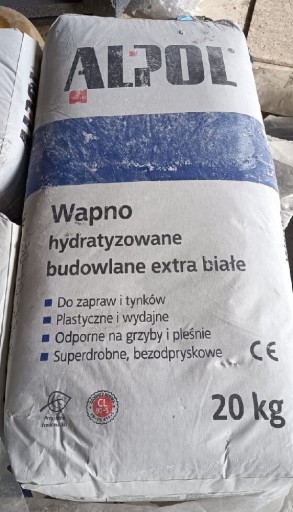 Zdjęcie oferty: Wapno hydratyzowane budowlane extra białe 