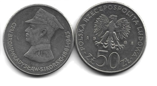 Zdjęcie oferty: 50 zł Gen. Władysław Sikorski 1981 r PRL 18.