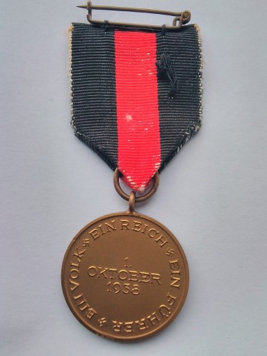 Zdjęcie oferty: MEDAL Aneksja Sudetów 1.10.1938, oryginał