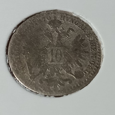 Zdjęcie oferty: 10 KRAJCARÓW z 1870 r , srebro 