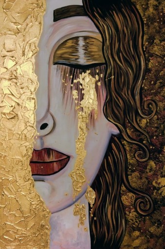 Zdjęcie oferty: Duży obraz Gustava Klimta "Złote Łzy"- kopia.
