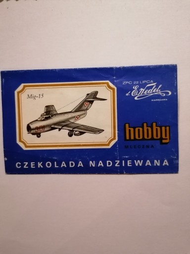 Zdjęcie oferty: Opakowanie E. Wedel hobby Mig 15