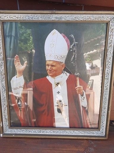 Zdjęcie oferty: Jan Paweł II półpostać obraz w ramie