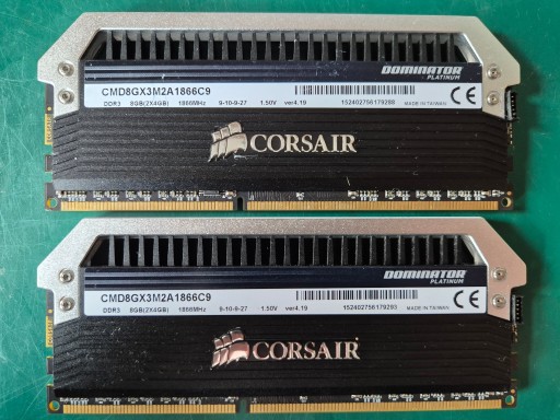 Zdjęcie oferty: Corsair Dominator Platinum DDR3 1866 2x4GB 8GB CL9