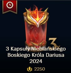 Zdjęcie oferty: ZESTAW 3 KAPSUŁ 2250RP LEAGUE OF LEGENDS LOL RP EUNE/EUW