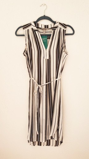 Zdjęcie oferty: Sukienka z wiązaniem H&M kremowa w paski 36/S