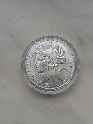 Zdjęcie oferty: Austria 10 schilling 1958 r srebro 