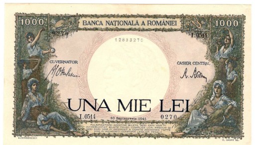 Zdjęcie oferty: Rumunia, 1000 lei, 1941