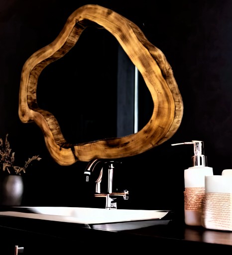 Zdjęcie oferty: Designerskie lustro do łazienki  drewniane 