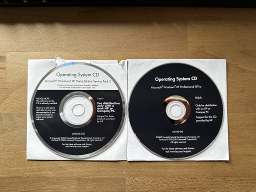 Zdjęcie oferty: 2 kopie Windows XP Professional sp1a home service