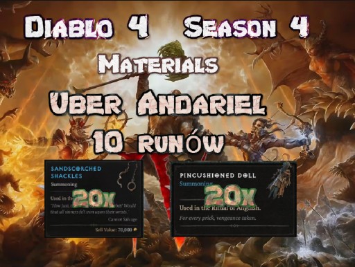 Zdjęcie oferty: Diablo 4 Sezon 4 Uber Andariel (x10 runów)