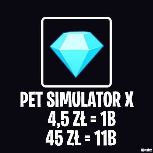 Zdjęcie oferty: Diamenty Diament Gemy Gem - Pet Simulator X+Gratis