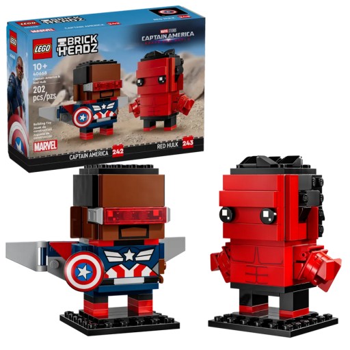 Zdjęcie oferty: LEGO BrickHeadz 40668 Figurki Kapitana Ameryki i Czerwonego Hulka