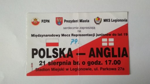 Zdjęcie oferty: Bilet Polska - Anglia u-19 