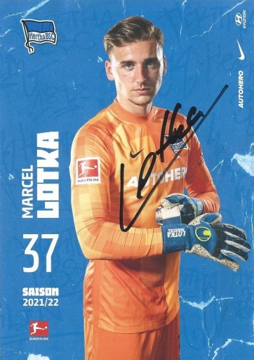 Zdjęcie oferty: Marcel LOTKA oryginalny autograf! Hertha karta!