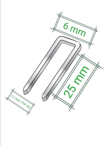 Zdjęcie oferty: Zszywki TYP 55 do Parkside PET 25 C3 DŁUGOŚĆ 25 MM