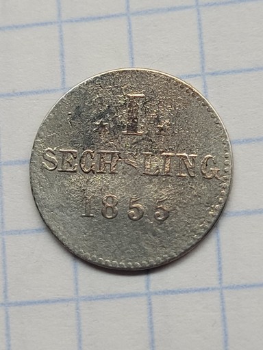 Zdjęcie oferty: 1855 Hamburg  srebrny 1 sechsling