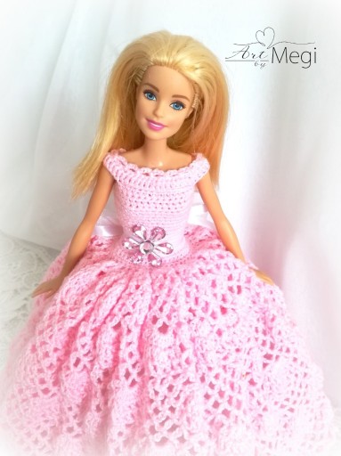 Zdjęcie oferty: Suknia dla lalki Barbie Rękodzieło na szydełku D44
