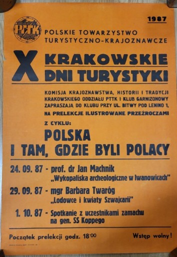 Zdjęcie oferty: X KRAKOWSKIE DNI TURYSTYKI PTTK 1987r.