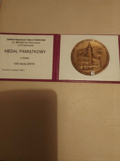 Zdjęcie oferty: Medal Pamiatkowy 100 lat ZNTK Pruszkow 1990