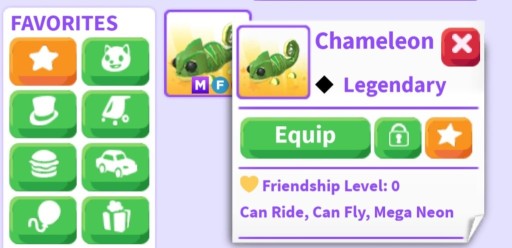 Zdjęcie oferty: Adopt me! Chameleon Mega, fly, ride