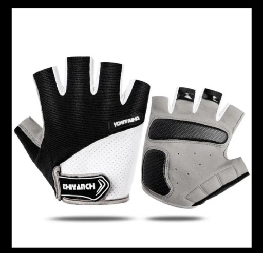 Zdjęcie oferty: Rękawice Half Finger silikon Black-White-Grey L