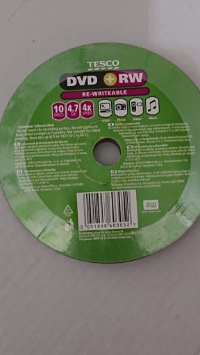 Zdjęcie oferty: Płyty DVD+RW. 4,7GB  x4    10 sztuk